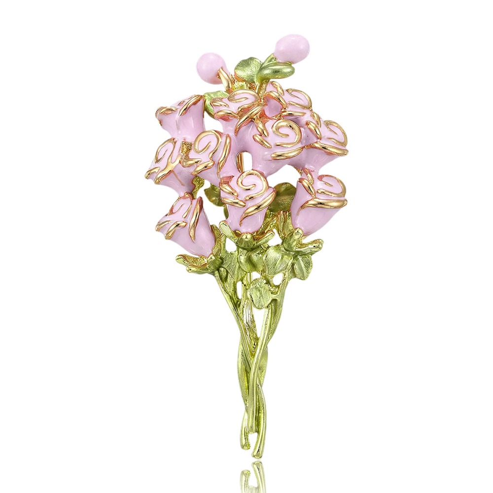 Pink Enamel Rose Bouquet Brooc - Women Accessories Bouquet recensione e prezzo
