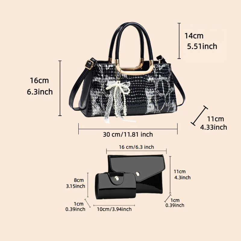 Women's Handbag Set, Crocodile - Women'S Accessories Handbags recensione e prezzo