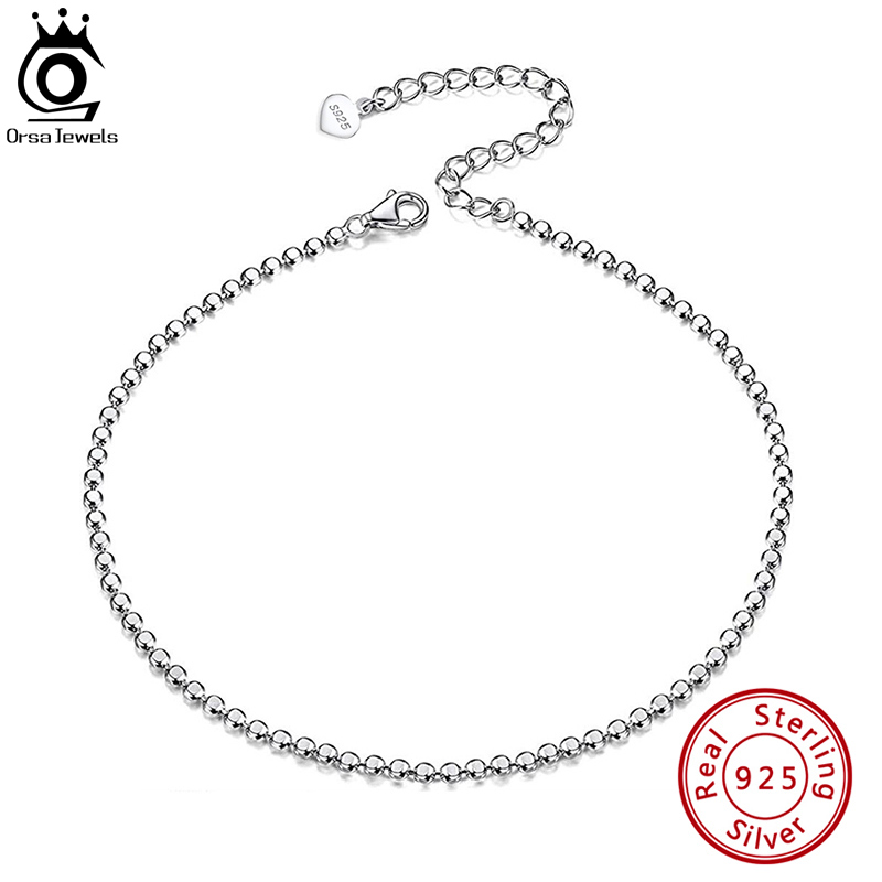 ORSA JEWELS Genuine 925 Sterli - Beaded Anklet Chain recensione e prezzo