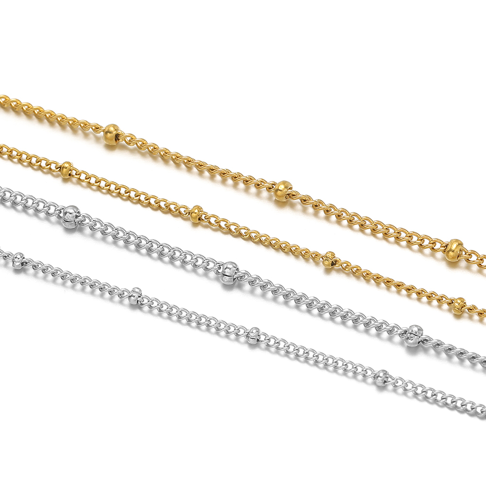 2 Meters Stainless Steel Gold  - Beaded Anklet Chain recensione e prezzo