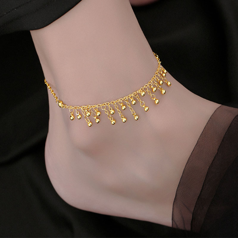 925 Sterling Silver Round Bead - Beaded Anklet Chain recensione e prezzo