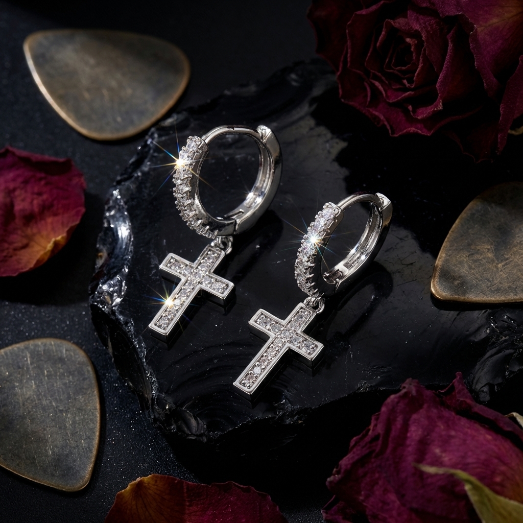 Brilliant CZ Cross Drop Earrin - Women Accessories Meaning recensione e prezzo