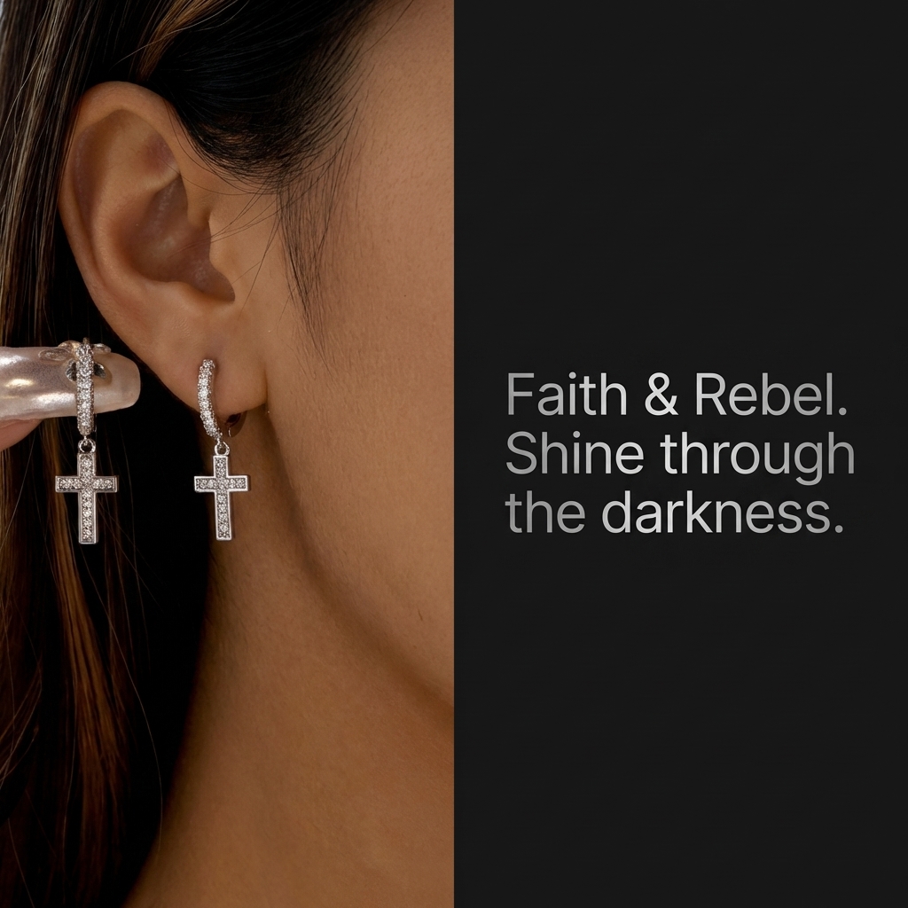 Brilliant CZ Cross Drop Earrin - Women Accessories Meaning recensione e prezzo